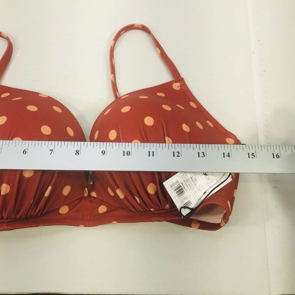 Shade And Shore Women's Size 36D Bikini Swim Top Underwire Brown Polka Dot New - Picture 9 of 13